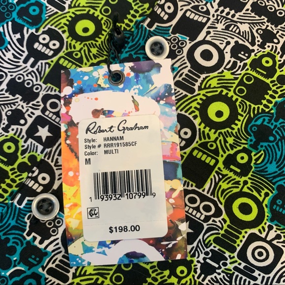ROBERT GRAHAM Hannam Classic long sleeve button Shirt Medium NEW $198 - Picture 2 of 9